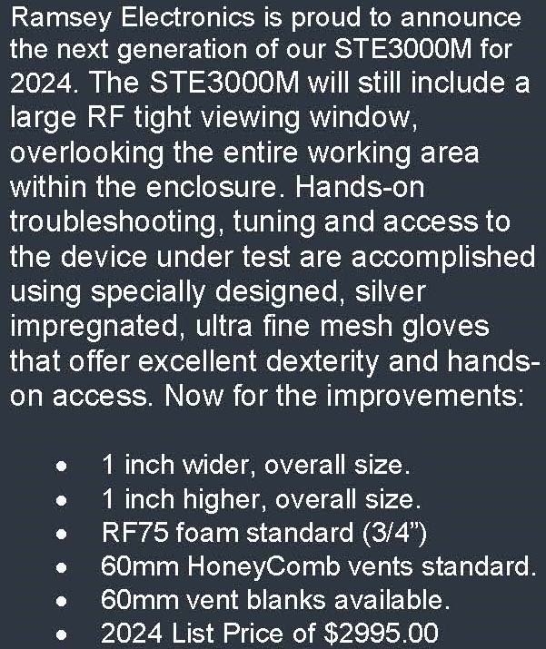 Ramsey STE3000M Specifications