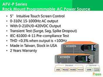 Preen AFV-P Series of Programmable AC & DC Power Supplies