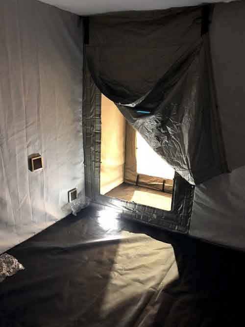 Inside RF Shielded Tent with Vestibule