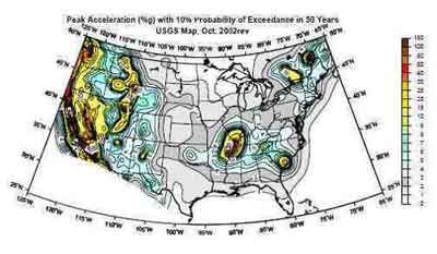 Earthquke Map of the USA