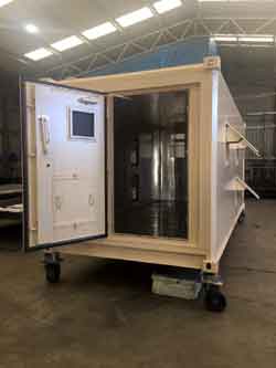 Exterior RF Shielded Door Installed in Container