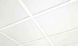 RFI Shielded Ceiling Tiles with Embossed White FRP